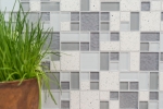 Hand sample mosaic tile translucent composite white combination glass mosaic Crystal Artificial white MOS88-K990_m
