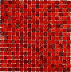 Glasmosaik Mosaikfliese rot Resin dunkelrot BAD WC Küchenfliese WAND Fliesenspiegel - MOS92-0904