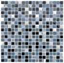 Piastrella di mosaico traslucida in acciaio inox nero mosaico di vetro Pietra di cristallo acciaio nero vetro MOS92-0203_f