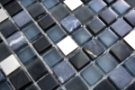 Hand pattern mosaic tile translucent stainless steel black glass mosaic Crystal stone steel black glass MOS92-0203_m