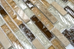 Handmuster Mosaikfliese Transluzent hellbeige Verbund Glasmosaik Crystal Stein emperador hell MOS87-V1353_m