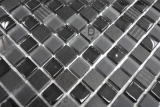 Échantillon manuel Carreau de mosaïque Translucide gris noir Mosaïque de verre Crystal pierre EP gris noir argent MOS92-HQ19_m