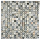 Carreau de mosaïque Translucide gris Mosaïque de verre Crystal Pierre Résine grise Quartzite MOS92-02M7_f