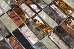 Hand pattern mosaic tile translucent beige brown rods glass mosaic Crystal stone beige brown MOS87-1310_m