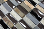 Mosaico dipinto a mano Piastrella traslucida beige marrone grigio nero bacchette Mosaico di vetro Pietra di cristallo MOS87-1313_m