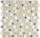 Piastrella di mosaico Plastica traslucida beige Mosaico di vetro Pietra di cristallo beige MOS82BM-0115_f