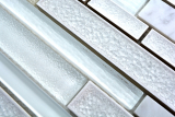 Échantillon manuel Carreau de mosaïque translucide céramique blanche composite Mosaïque de verre Crystal pierre céramique blanche MOS87SO-0101_m