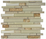 Mosaïque de verre Pierre naturelle Bâtons Mosaïque céramique Marbre cappuchino beige crème Carrelage mur WC - MOS87SO-1251