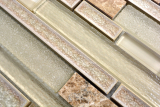 Échantillon manuel Carreau de mosaïque translucide céramique beige composite Mosaïque de verre Crystal pierre céramique beige MOS87SO-1251_m