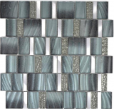 Aluminium Mosaik Glasmosaik ALU grau Wand Fliesenspiegel Küche Dusche Bad_f | 10 Mosaikmatten