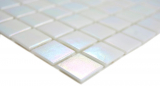 Glasmosaik Mosaikfliesen weiss Perlmutt Regenbogen iridium Fliesenspiegel Küche Bad MOS240-WA02-N