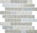 Transluzent Mosaik Brick Verbund ECO Glasmosaik Textil grau Wand Fliesenspiegel Küche Bad MOS24-2097_f | 10 Mosaikmatten