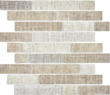 Mosaico traslucido mattone composito ECO vetro mosaico tessile beige piastrelle parete backsplash cucina bagno MOS24-2099_f | 10 mosaico tappetini