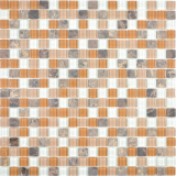 Naurstein Glasmosaik Mosaikfliesen Marmor Rustikal weiß beige dunkelbraun ocker creme Wand Fliesenspiegel Küche Bad - MOS58-1213