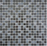 Mosaico di vetro pietra grigio nero mosaico piastrelle muro backsplash cucina bagno MOS58-0203_f