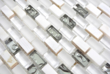 Mano modello traslucido vetro mosaico composito pietra conchiglia bianco mosaico piastrelle parete backsplash cucina bagno MOS86-0001_m