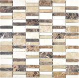 Marble mosaic stone emperador dark cremarfil mosaic tile wall backsplash kitchen bathroom MOS88-1213_f