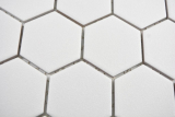 Handmuster Keramik Mosaik Hexagon weiß R10B Duschtasse Bodenfliese Mosaikfliese  Küche Bad Boden MOS11H-0111-R10_m