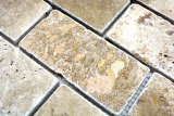 Travertin Mosaikfliesen TerrasseWand Boden Naturstein beige Brick Backstein Optik Wandfliese Duschtasse Küchenfliese - MOS43-1202