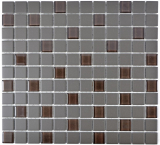 Céramique Mosaïque gris foncé marron non émaillé antidérapant Mosaïque de verre TASSE DE DOUCHE CARREAUX DE SOL Cuisine - MOS18-1313-R10