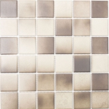 Ceramic mosaic tile BROWN BEIGE MIX SMOOTH SLIPPROOF kitchen backsplash - MOS16-1211-R10