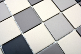 Handmuster Mosaikfliese hellbeige grau anthrazit unglasiert Fliesenspiegel MOS14B-0208-R10_m