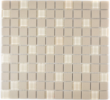 Ceramic mosaic SHOWER FLOOR TILES light beige unglazed non-slip glass mosaic- MOS18-1212-R10