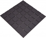 Keramik Mosaik Fliese matt schwarz umbra unglasiert RUTSCHEMMEND Duschtasse Badfliese Wandfliese - MOS14B-0303-R10