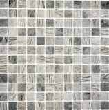 Mosaico di vetro Rivestimento sostenibile Riciclaggio texture legno grigio chiaro Backsplash di piastrelle MOS63-312