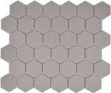 Piastrella di mosaico esagonale in ceramica grigio chiaro non smaltata antiscivolo piatto doccia pavimento bagno - MOS11B-0203-R10