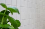 Handmuster Mosaik Fliese Keramik weiß matt Fliesenspiegel Badezimmerwand MOS16B-0111_m