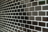 Handmuster Mosaik Fliese Keramik Brick schwarz glänzend Küchenrückwand Spritzschutz MOS24-4BG_m