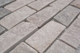 Handmuster Mosaik Fliese Quarzit Naturstein Brick Quarzit Küchenrückwand Spritzschutz beige grau MOS36-0208_m