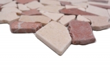 Handmuster Mosaik Fliese Marmor Naturstein rot beige Bruch Ciot Rosso Verona Botticino MOS44-1002_m