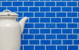 Handmuster Mosaik Küchenrückwand Quarz Komposit Kunststein Brick Artificial blau MOS46-ASMB5_m