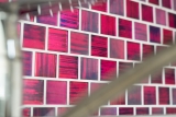 Handmuster Mosaikfliese Transluzent Glasmosaik Crystal Struktur pink klar gefrostet MOS68-CF47_m