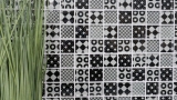 Hand-painted retro vintage mosaic tile Translucent white glass mosaic Crystal optic black MOS88-8OP5_m