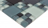 Hand sample mosaic tile translucent gray black combination glass mosaic Crystal gray black gray matt MOS78-0204_m