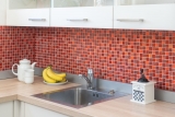Hand-painted mosaic tile Tile backsplash Translucent red Glass mosaic Crystal Resin red texture MOS83-CB30_m
