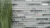 Handmuster Mosaikfliese Fliesenspiegel Transluzent Edelstahl klar silber grau Verbund Glasmosaik Crystal Stahl klar silber grau MOS87-MV698_m
