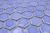 Mano modello ceramica mosaico esagono blu lucido mosaico piastrelle parete backsplash cucina bagno MOS11H-0506_m