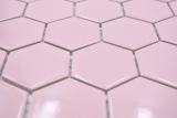 Handmuster Keramik Mosaik Hexagon altrosa glänzend Mosaikfliese Wand Fliesenspiegel Küche Bad MOS11H-1112_m