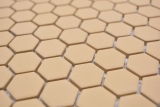 Handmuster Keramik Mosaik Hexagon ockerorange R10B Duschtasse Bodenfliese Mosaikfliese  Küche Bad Boden MOS11H-1208-R10_m