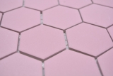 Handmuster Keramik Mosaik Hexagon altrosa R10B Duschtasse Bodenfliese Mosaikfliese  Küche Bad Boden MOS11H-1112-R10_m