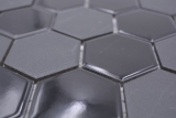 Hand pattern ceramic mosaic hexagon black glossy R10B shower tray floor tile mosaic tile kitchen bathroom floor MOS11H-0311-R10_m