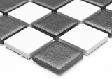 Hand-patterned mosaic tile ceramic RUTSCHSICHER chessboard black white matt MOS18-0305-R10_m