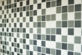 Handmuster Mosaikfliese Keramik schwarz weiß anthrazit matt Duschtasse MOS18-2213-R10_m