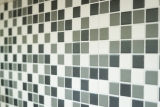 Échantillon manuel Carreau de mosaïque Céramique noir blanc anthracite mat Receveur de douche MOS18-2213-R10_m