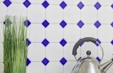 Mosaikfliesen Keramik Octagonal weiß matt kobaltblau glänzend Mosaikwand Küchenrückwand MOSOcta-180_f | 10 Mosaikmatten