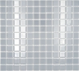 Mosaikfliese Transluzent grau Glasmosaik Crystal hellgrau BAD WC Küche WAND MOS60-0204_f | 10 Mosaikmatten